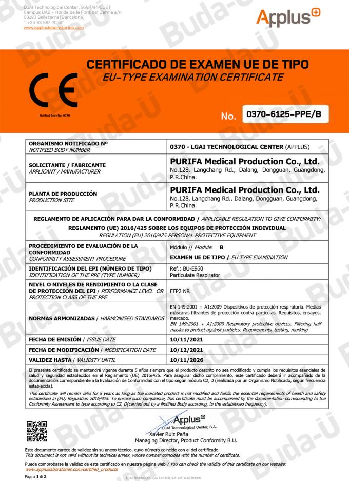 De Moduleb Certificaat van Ce 0370 – 1of 2