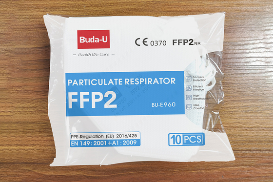 Ce 0370 en van het het Gezichtsmasker van FDA het Beschikbare Niet-geweven Corpusculaire Ademhalingsapparaat, het Beschermende Ademhalingsapparaat van FFP2 met Earloops