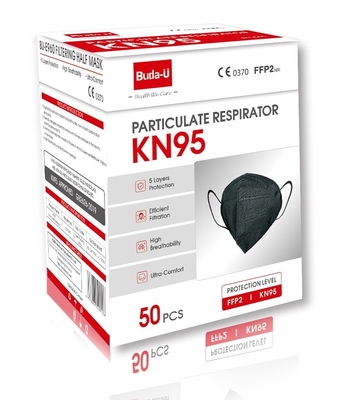 Niet-geweven Zwart KN95-Gezichtsmasker, KN95-Ademhalingsapparaatmasker, Beveiligingsniveau bij KN95