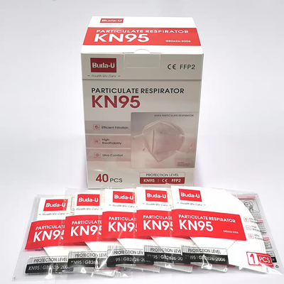 ERE Goedgekeurde KN95-Ademhalingsapparaatmaskers GB2626-2019 Standaard Witte 40pcs