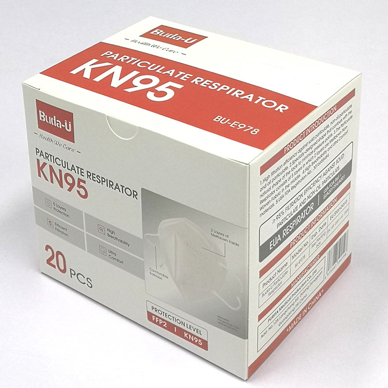 95% filtratieefficiency KN95 die Half Masker voor COVID-Beschermende Preventie vouwen