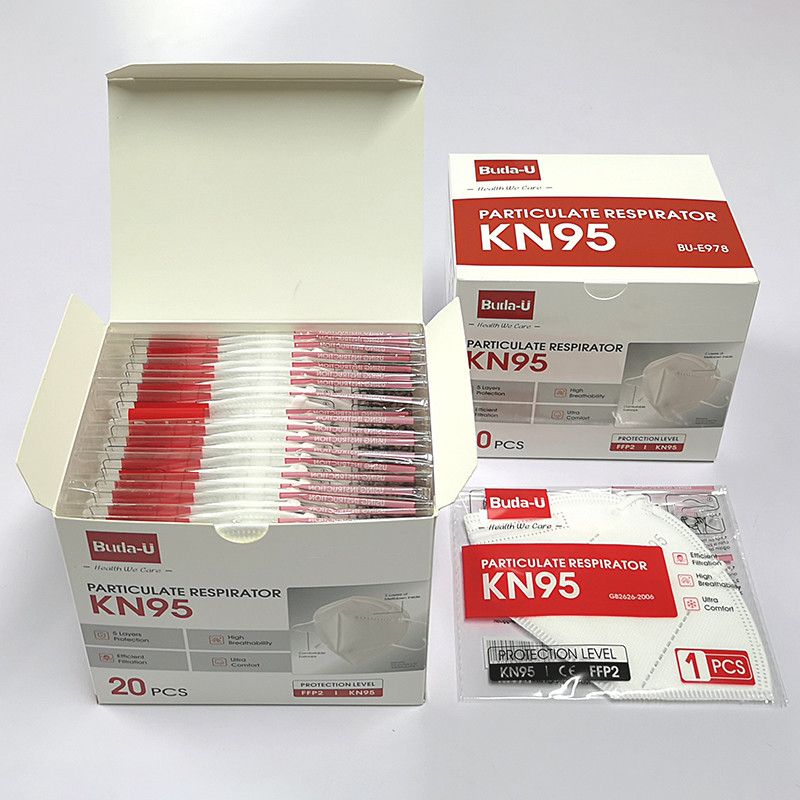 Wit dat Half KN95-de maskers Antipm2.5 Individueel Pakket vouwt van het ademhalingsapparaatgezicht