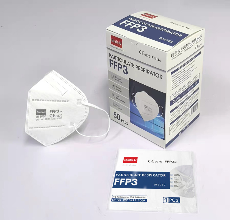 CE FFP3 gezichtsmasker, FFP3 NR wegwerp gezichtsmasker 50 stuks / doos