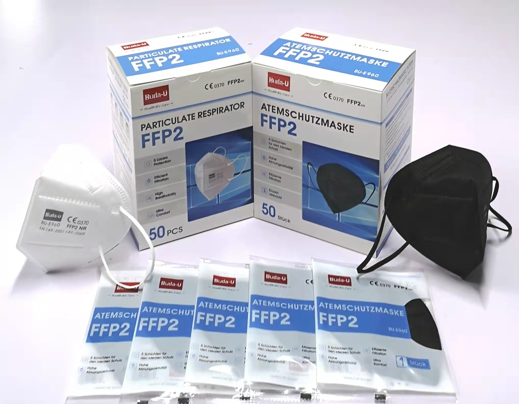 FFP2 deeltje die Half Masker, FFP2-Ademhalingsapparaatmasker, de Certificatie van Ce 0370, Zwart Beschikbaar Wit filtreren