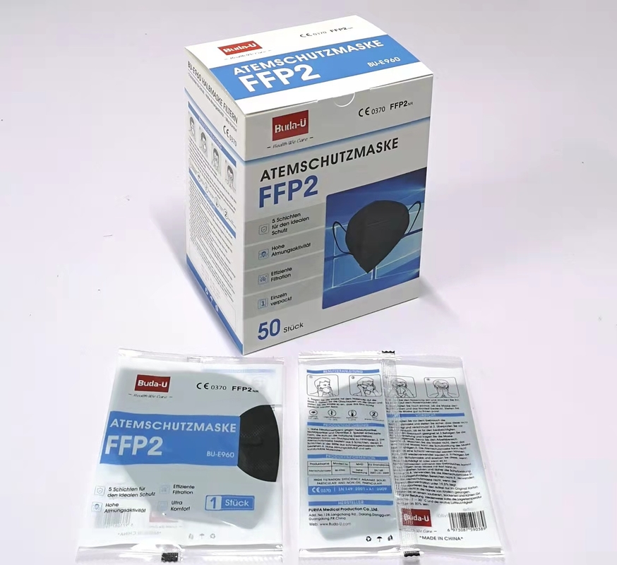 Buda-u het Zwarte Masker FFP2 van het Voorzijdeademhalingsapparaat met Ce en Geregistreerd FDA, Europees Standaard Filtrerend Gezichtsmasker