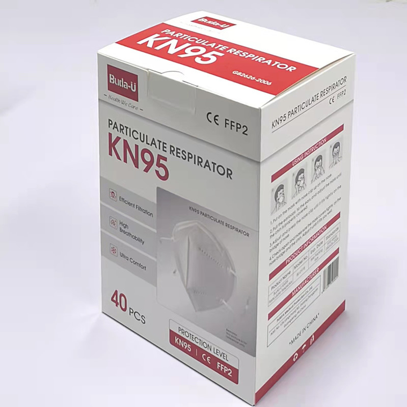 Het Gezichtsmasker die van FDA ERE KN95 voor COVID-Preventie Beschermende 40pcs/Box vouwen