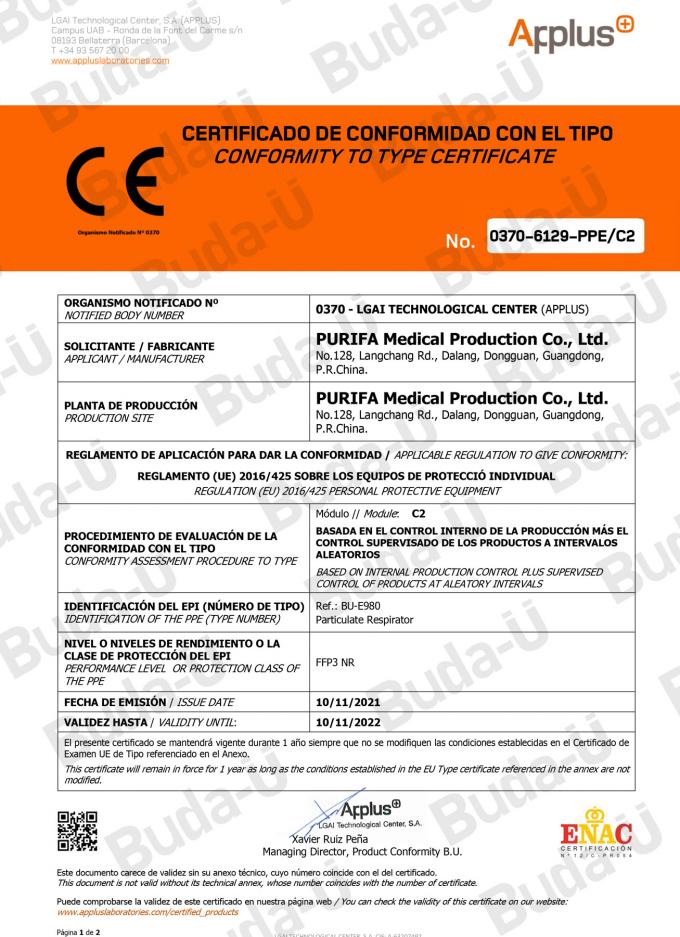 De Modulec2 Certificaat van Ce 0370 – 1of 2