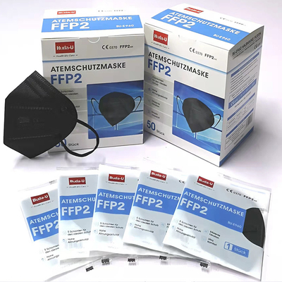 Zwarte FFP2 die Half Masker, Niet-geweven Ademhalingsapparaatmasker filtreren, bedraagt 5 Lagen met het Wit van de Voeringslaag, Ce 0370 &amp; FDA