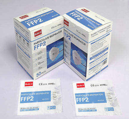 50pcs het witte Beschikbare Corpusculaire Ademhalingsapparaat van FFP2 voor Mannen en Vrouwen