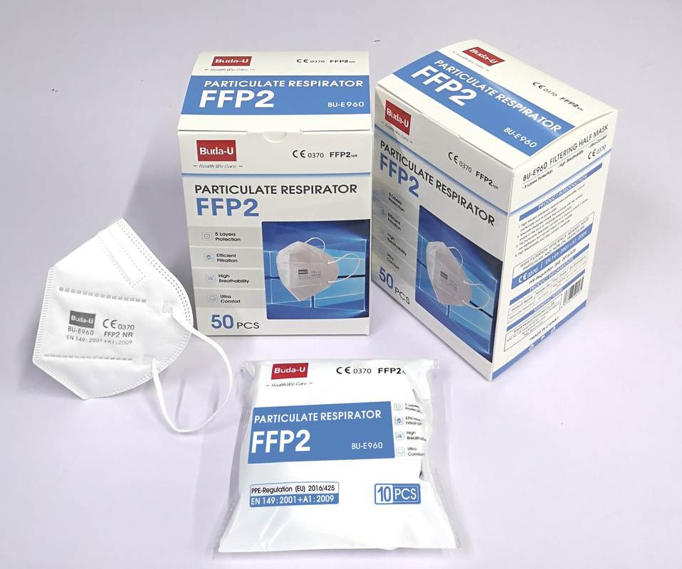 Wit Beschikbaar Earloop-het Ademhalingsapparaatmasker van het Gezichtsmasker FFP2 met Ce-Certificatie en FDA-Registratie