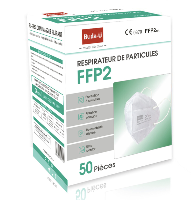 Frans FFP2-Gezichtsmasker, Ce 0370 van het Maskerademhalingsapparaat FFP2 in Franse Verpakkingsdoos, het Beschermende Masker van FFP2 in Frankrijk